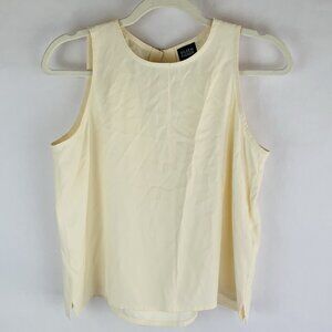 Eileen Fisher Silk Tank Top Size Small Cream Bone Ivory Lagenlook Office Minimal